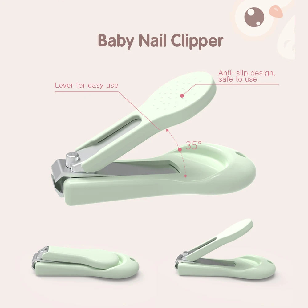 Baby Nail Clipper Set with Storage Box Newborn Nail Clipper Scissors File Tweezers Infant Nail Care Set Nursery Kit Nail Care