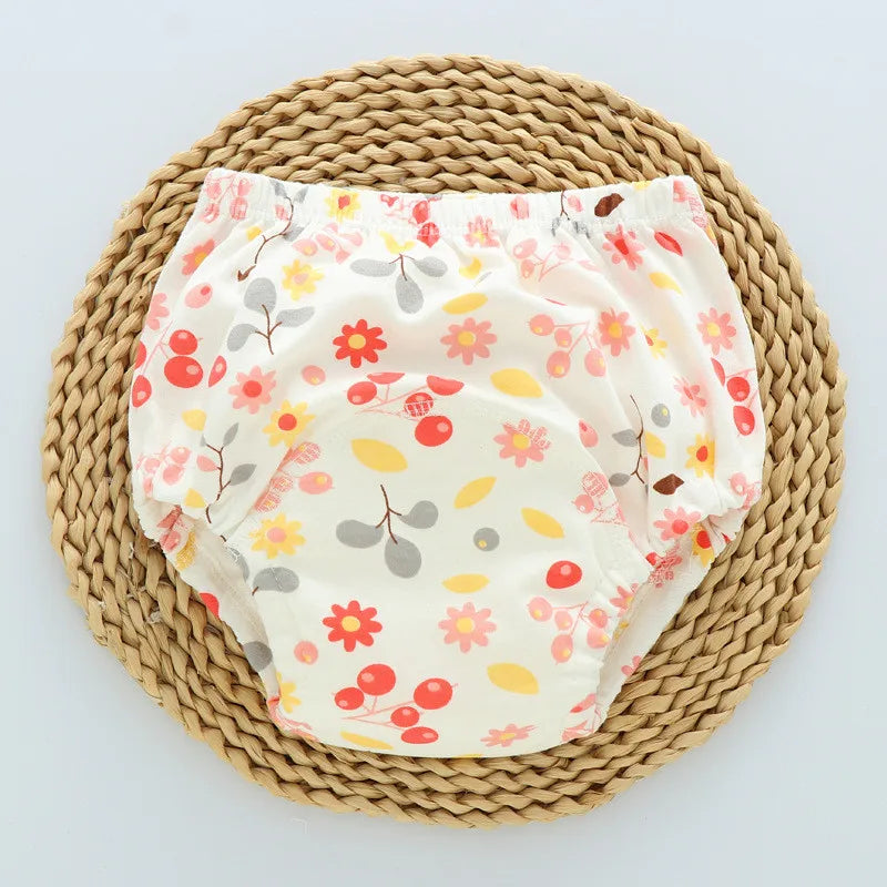 Baby Reusable Washable Diaper Pant Infant Potty Training Cloth Pocket Nappy Panties Diapers 6 Layers Cover Wrap Suits Girls Boys