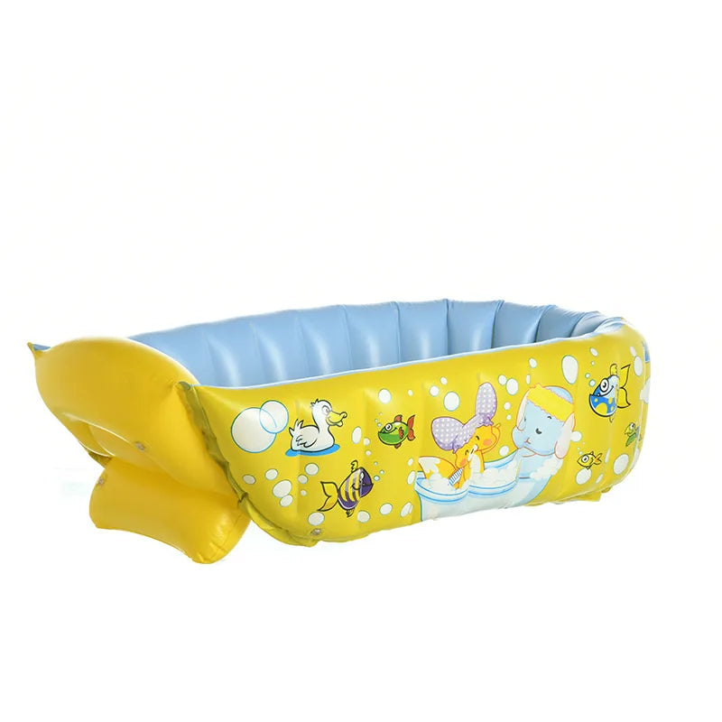 Summer Baby Bathtub Cartoon Inflatable bath tub Child tub Cushion Warm winner keep warm folding Portable bathtub With Pump Gift