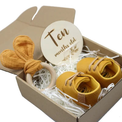 Baby Gift Box Genetic Ball Toddler Shoes Rabbit Ears Toy Grindy Bear