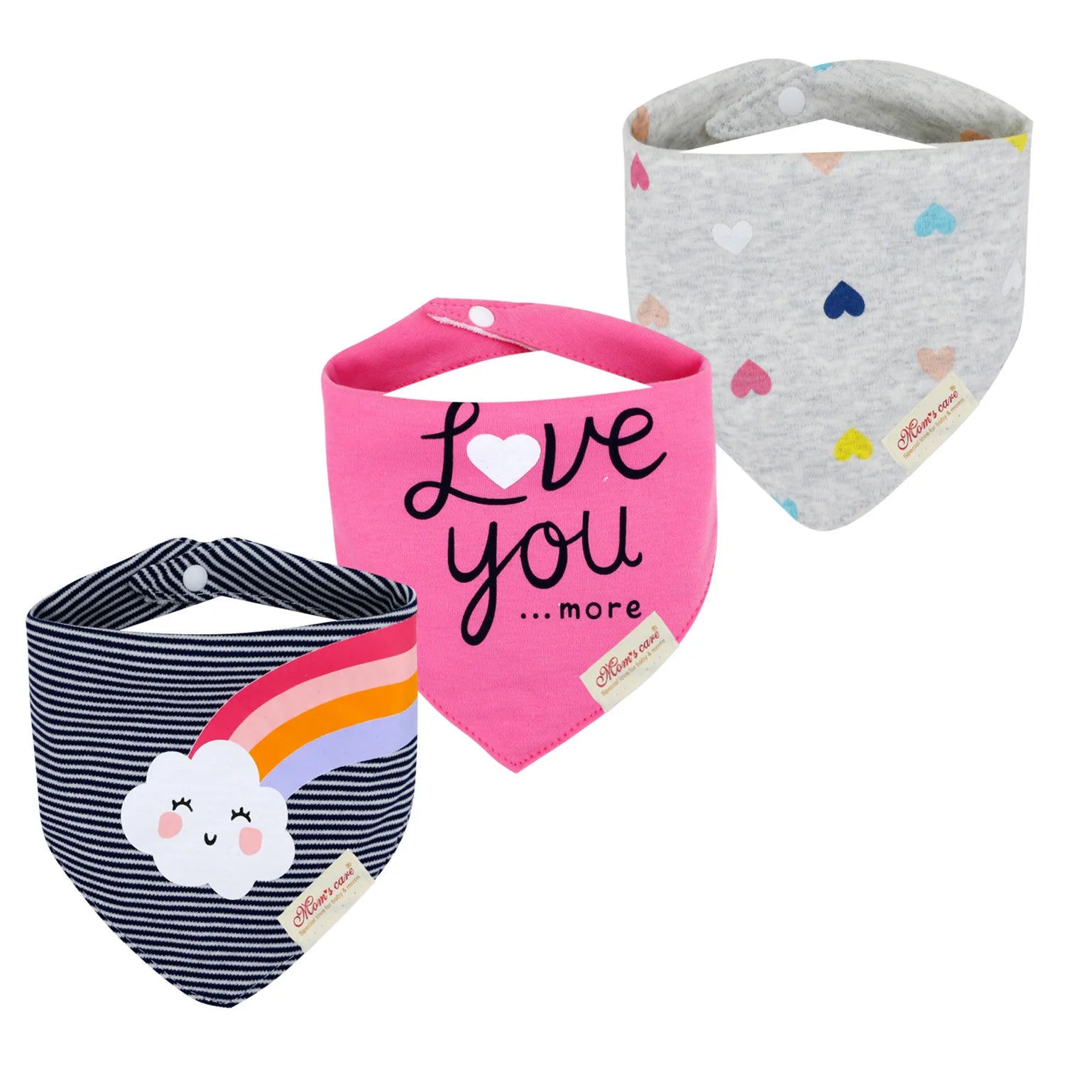 Cotton Cartoon Baby Bibs 3pcs Bandana Set Saliva Towel