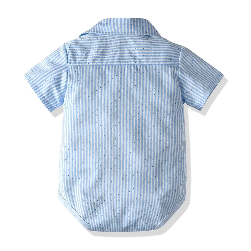 Summer Boys Clothes Baby Outfits Set Bow Tie Bib Suit Newborn 4 Pieces Party Birthday Dresses 3 6 9 12 18 24 Months