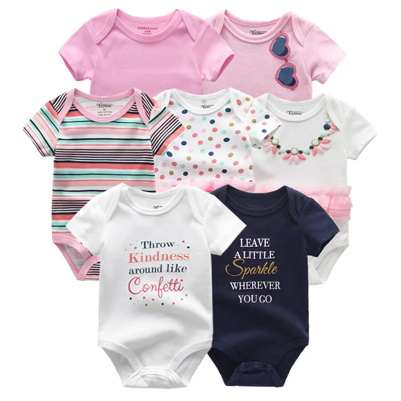 Newborn Baby Clothing 7Pcs/Lot Infant Bodysuits 100%Cotton