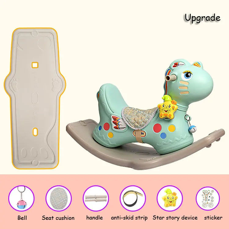 Children's Toy Rocking Horse Thickened Plastic Baby Rocking Chair Rocking Animal Swing Seat Rocker Newborn Baby Bouncers 1~6 Y