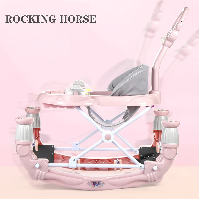 Safety Baby Walker Multifuncion Antirollover Folding Newborn Learning Walking Car Anti-O Leg Musical Baby Walker With Wheels