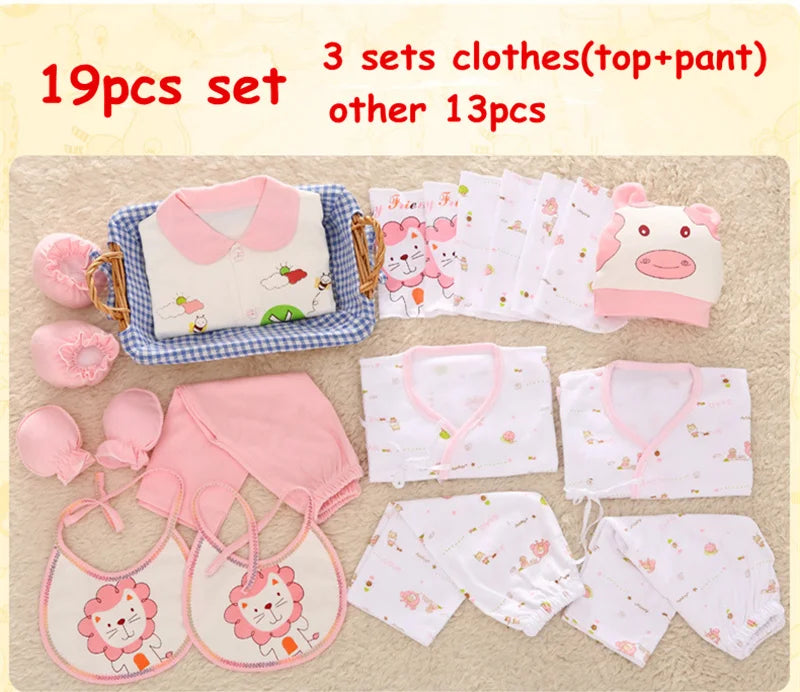 Baby Clothes Set For Newborn Bibs Cap Socks Blanket Cotton