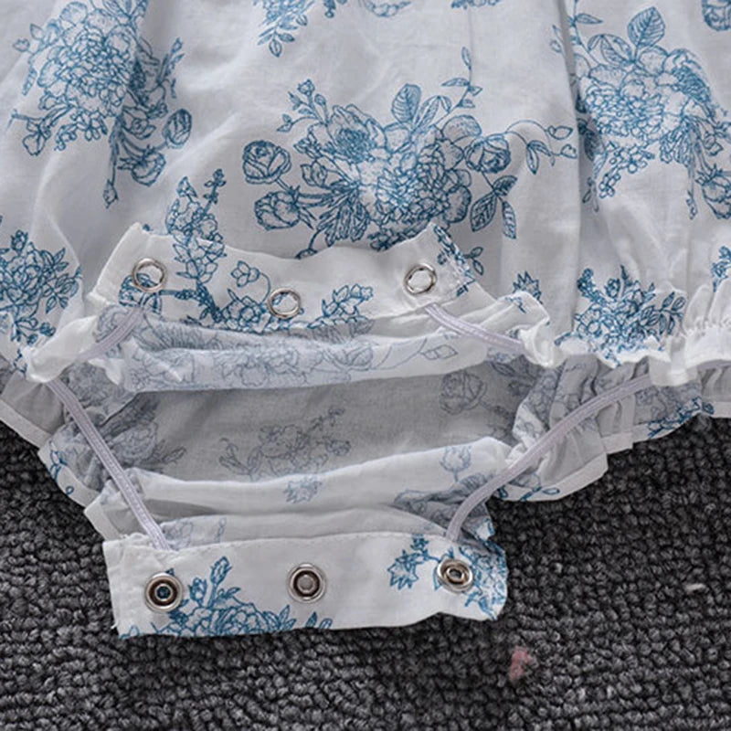 Korean Style Infant Baby Girls Flower Cotton Jumpsuit One piece Outfit Newborn Baby Romper Summer Baby Girls Clothes
