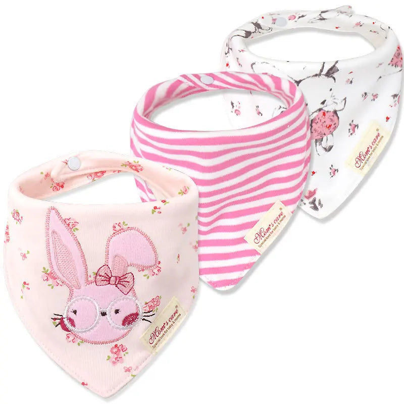 Cotton Cartoon Baby Bibs 3pcs Bandana Set Saliva Towel