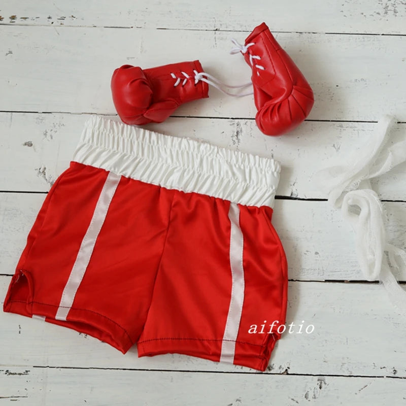 Baby Boxer Red Boxing Glove Shorts For Photography Props