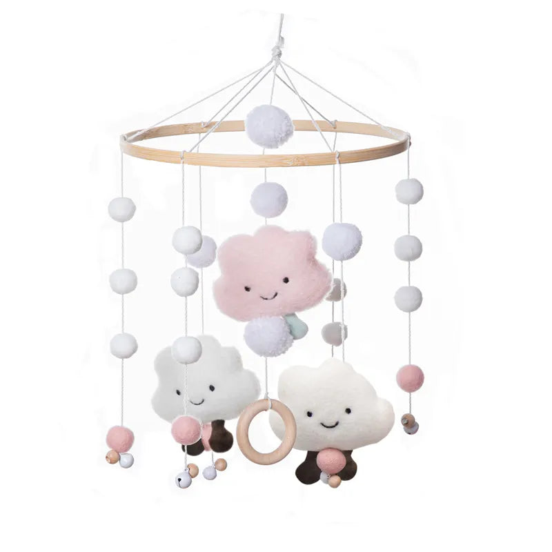 Baby Crib Mobiles Rattles Music Educational Toys Bed Bell Newborn Mobile Bed Bell Bracket Baby Toys Wooden Bed Bell Accessories