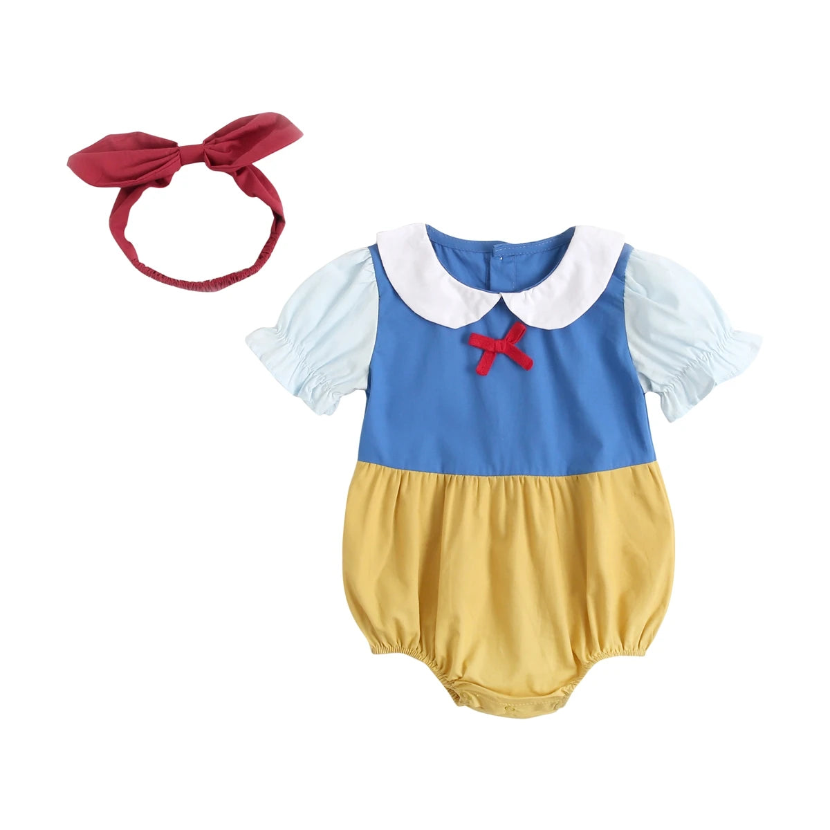 Summer Princess Bodysuits for Baby Girls Cotton Clothes with Headband