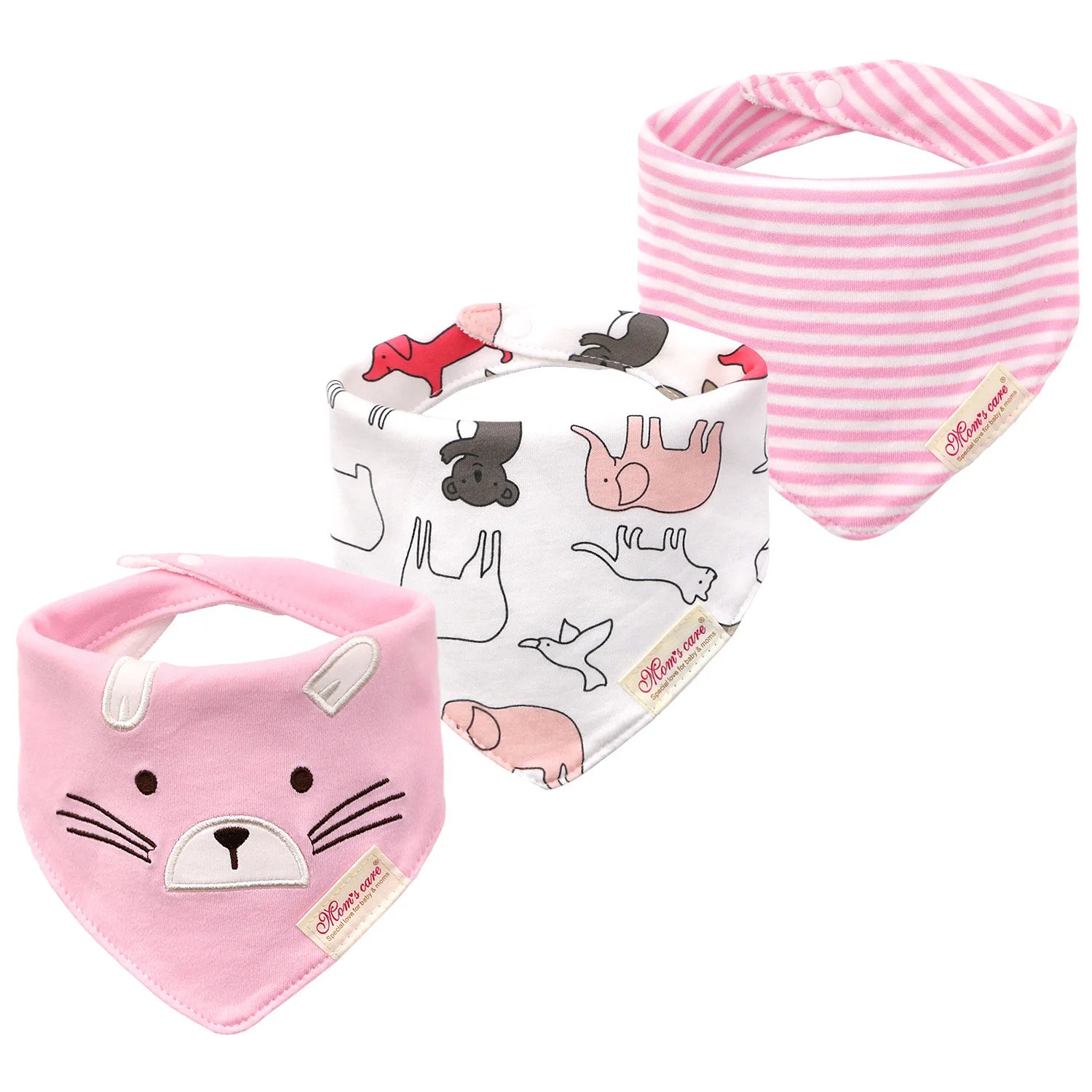 Cotton Cartoon Baby Bibs 3pcs Bandana Set Saliva Towel