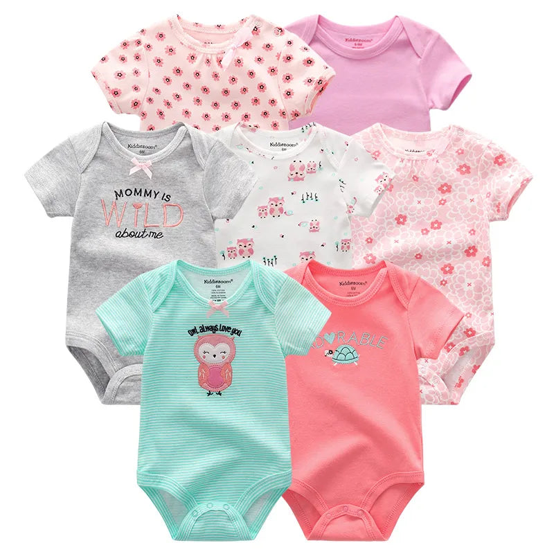 Newborn Baby Clothing 7Pcs/Lot Infant Bodysuits 100%Cotton
