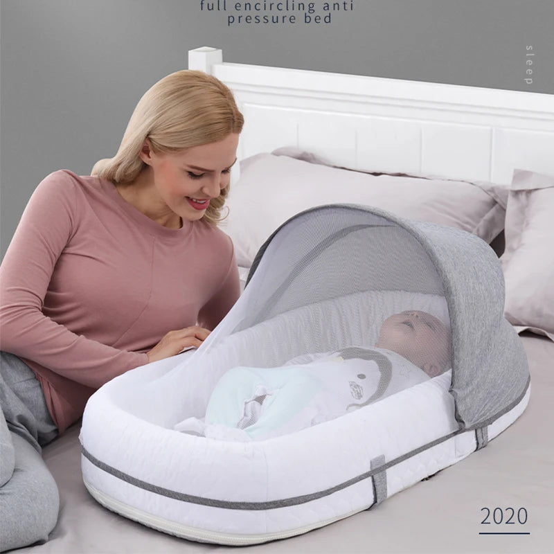 Breathable Mosquito Net Portable Baby Bed Bumper Diaper Bag Backpack Sleeping Baby Nest for Newborns Portable Cribs Bed in Bed