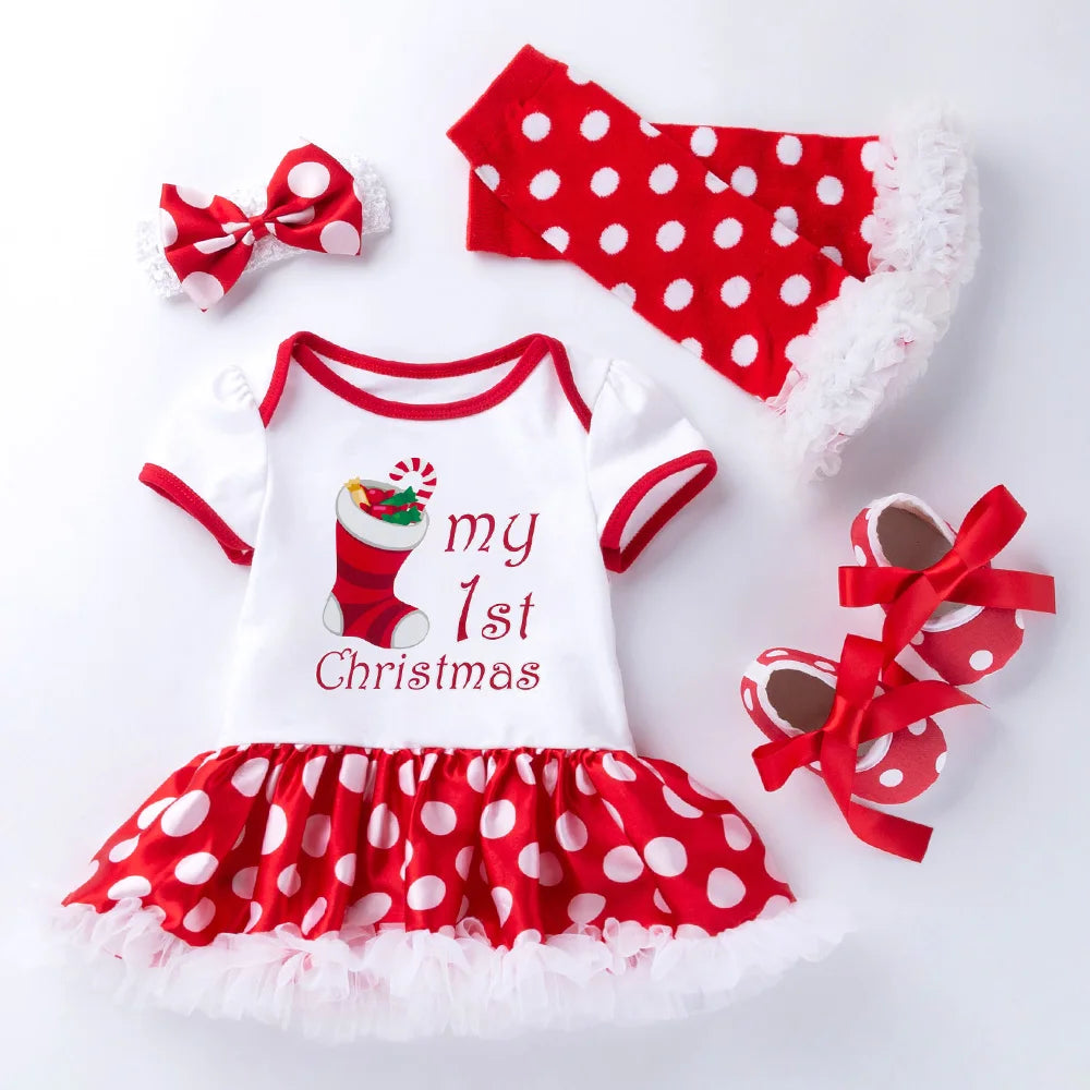Christmas Baby Girl Clothing for Kids Romper CottonShort Sleeve Toddler Santa Claus Jumpsuit Tutu Dress Costumes 2020 Popular