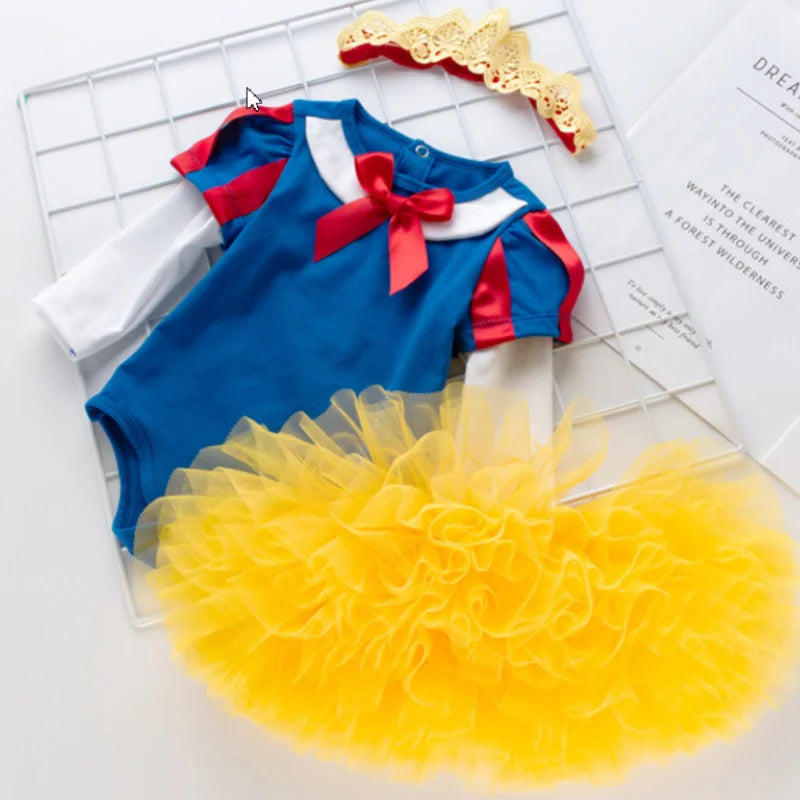 Newborn Baby Snow White Costume Romper+Tutu+headband