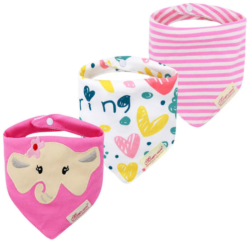 Cotton Cartoon Baby Bibs 3pcs Bandana Set Saliva Towel