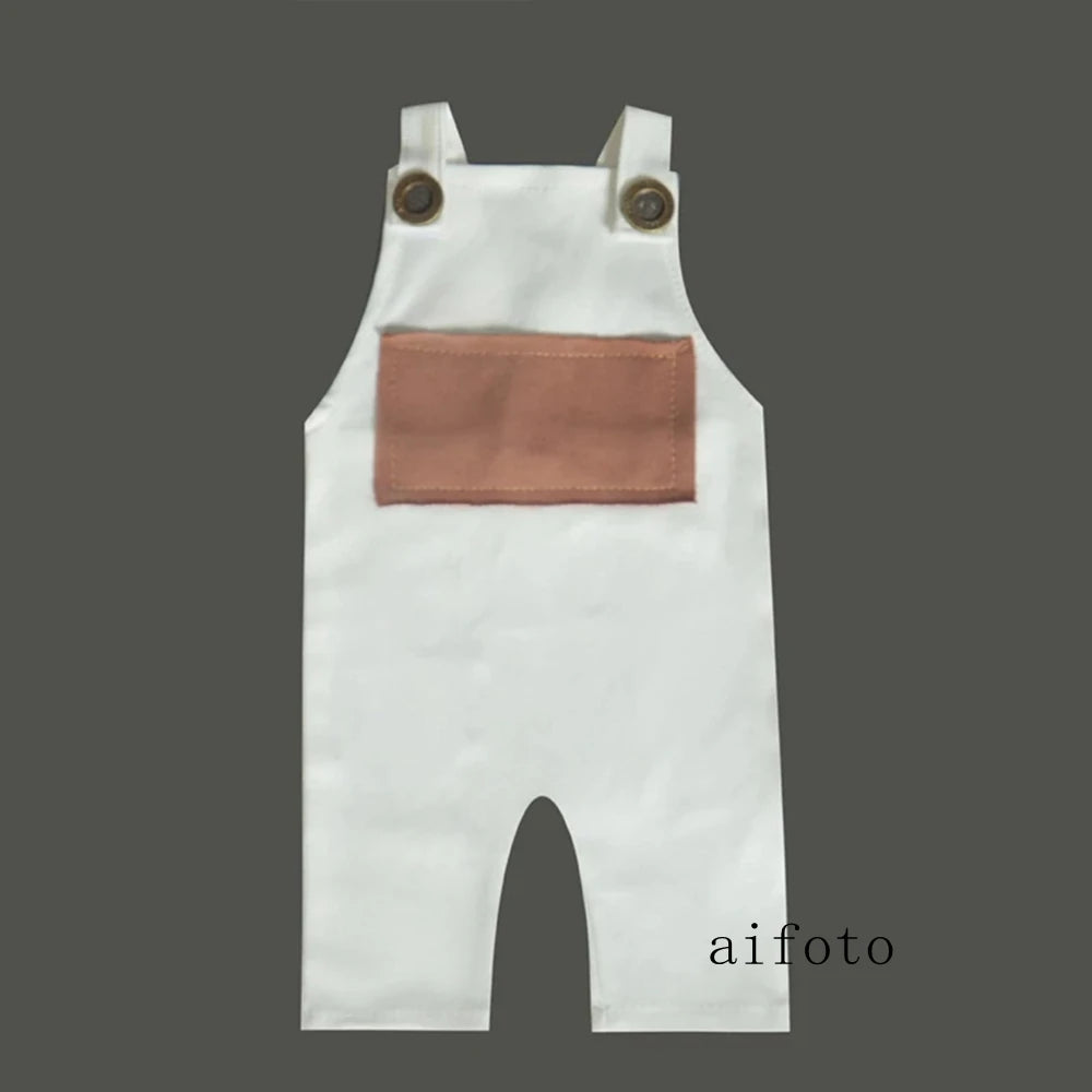Newborn Twins Photography Clothing Cotton Baby Romper Short Sleeve Set Infant Boy Girl Photo Props Jumpsuit Shooting Accessories