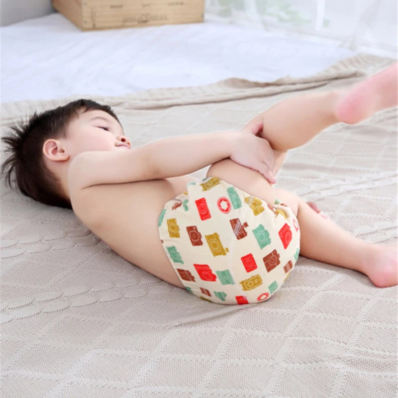 Baby Reusable Washable Diaper Pant Infant Potty Training Cloth Pocket Nappy Panties Diapers 6 Layers Cover Wrap Suits Girls Boys