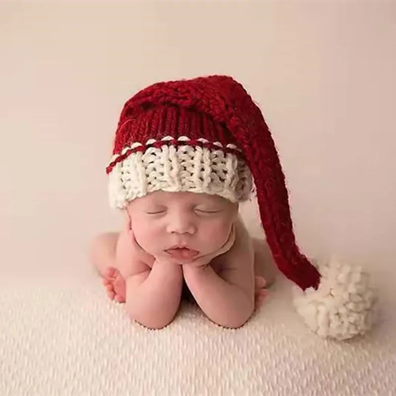 Baby Knitting Wool Christmas Hat Newborn Photography Props