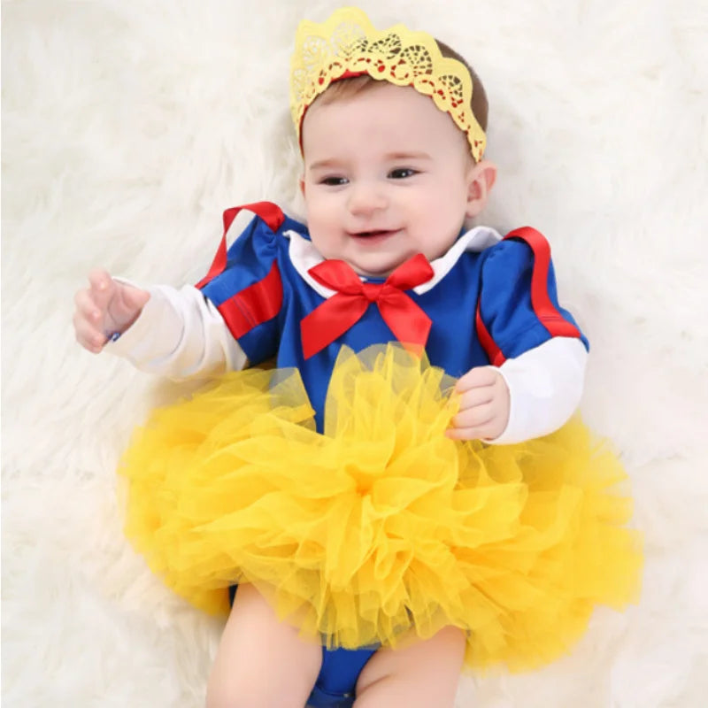 Newborn Baby Snow White Costume Romper+Tutu+headband