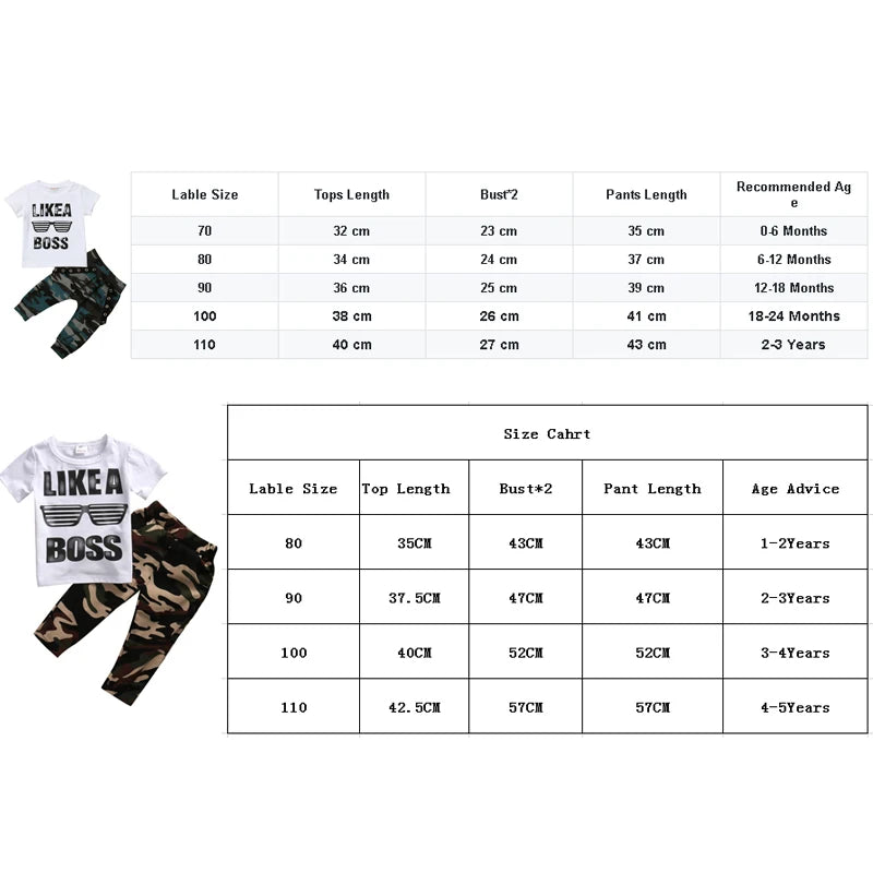Newborn Baby Boys Clothes Short Sleeve Letter T-shirt Pants 2Pcs