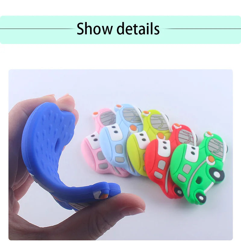 BPA Free 1pc Car Shaped Silicone Baby Teether Rodent Baby Teething Toys Chewable Baby Products Nursing Gift For Baby Boy