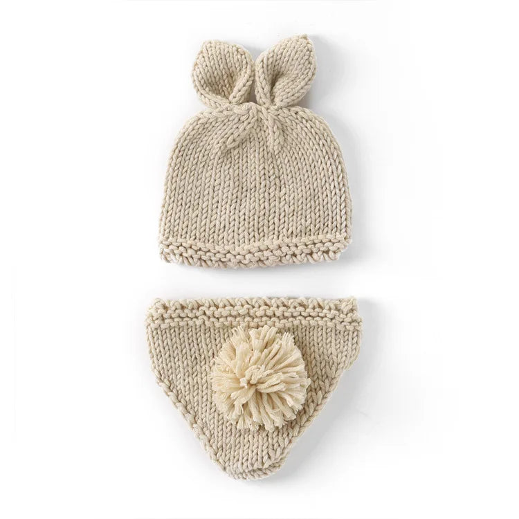 Newborn Baby Clothes Girls Boys Crochet Knit Costume Photo Photography Prop Accessories Rabbit  Caps Hats Roupa De Bebe