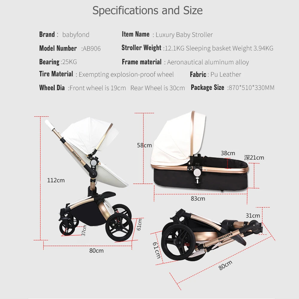 Babyfond Luxury Baby Car Seat Stroller  Baby Stroller