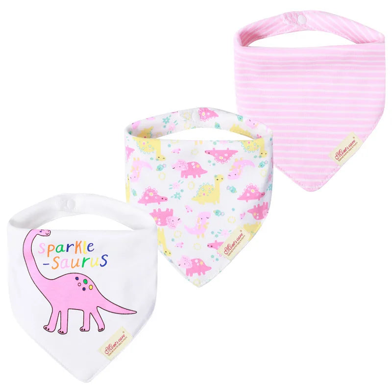 Cotton Cartoon Baby Bibs 3pcs Bandana Set Saliva Towel