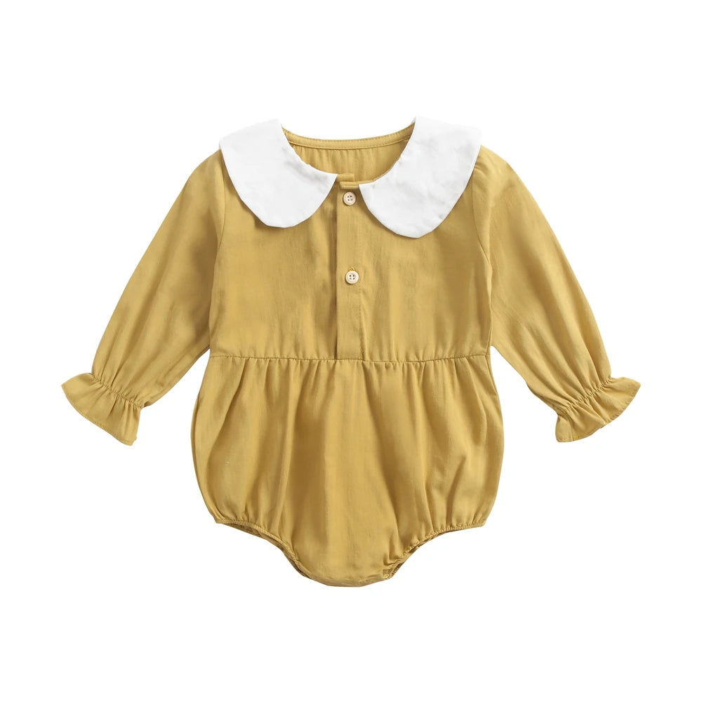 Cute Newborn Baby Girl Bodysuits Cotton Flowers Plaid