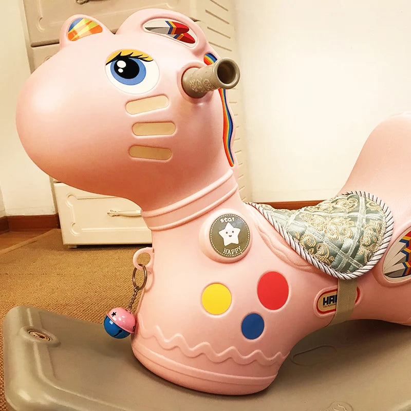 Children's Toy Rocking Horse Thickened Plastic Baby Rocking Chair Rocking Animal Swing Seat Rocker Newborn Baby Bouncers 1~6 Y