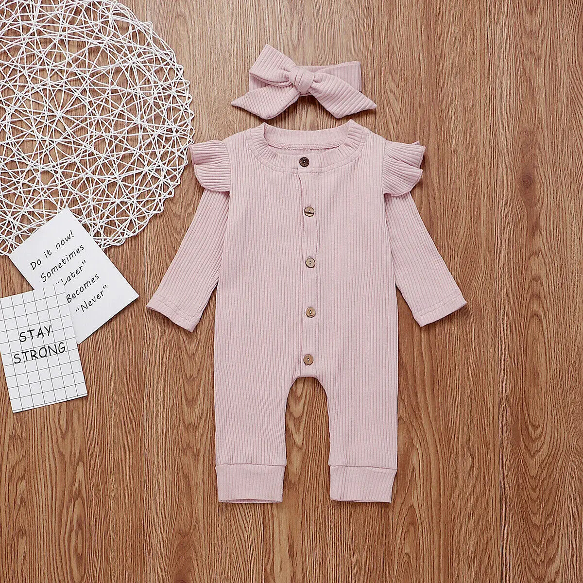 Baby Clothes Knitted Cotton Romper Jumpsuit 2PCS Outfits