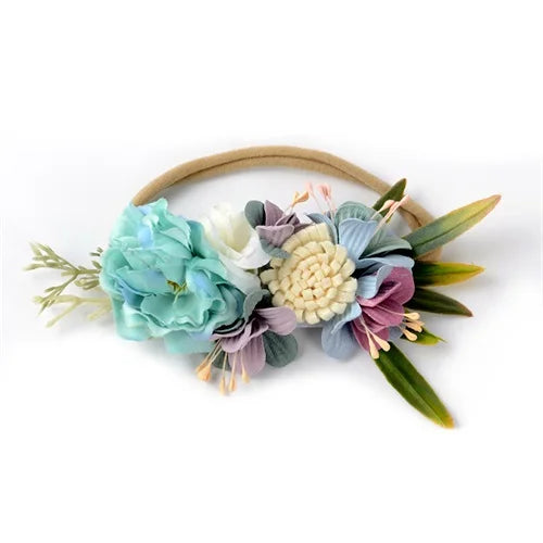 Baby Girl Headbands Nylon Floral Pearl Newborns Headband Princess
