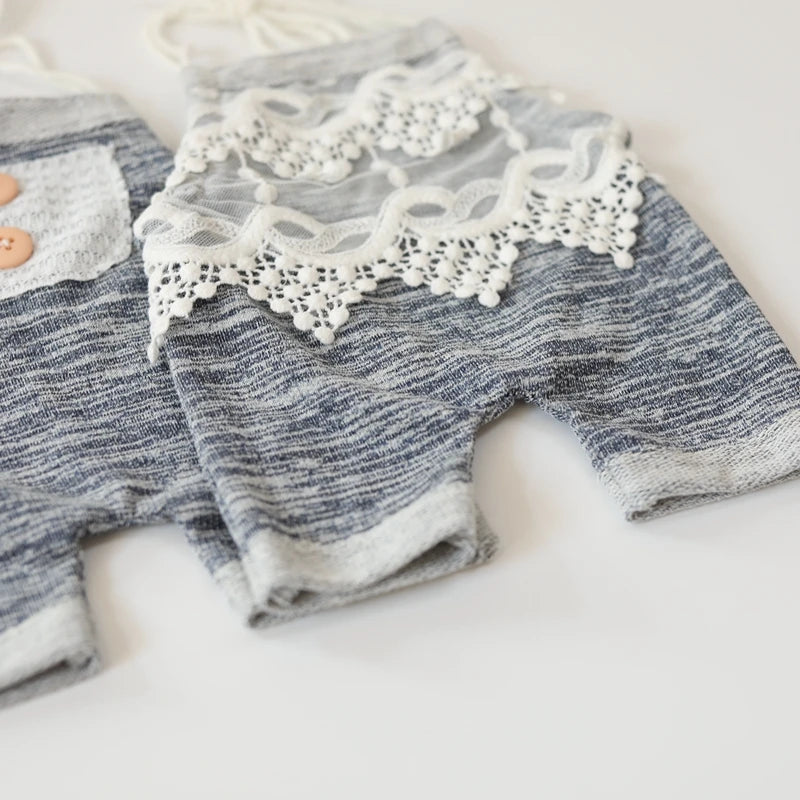 Newborn Photography Props Accessories Cute Twin Baby Clothes for Photo Shoot Suspender Jumpsuit Studio Costume Props
