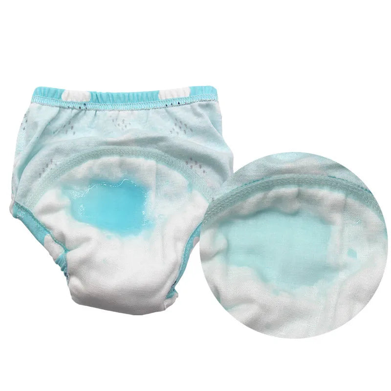 Baby Reusable Washable Diaper Pant Infant Potty Training Cloth Pocket Nappy Panties Diapers 6 Layers Cover Wrap Suits Girls Boys