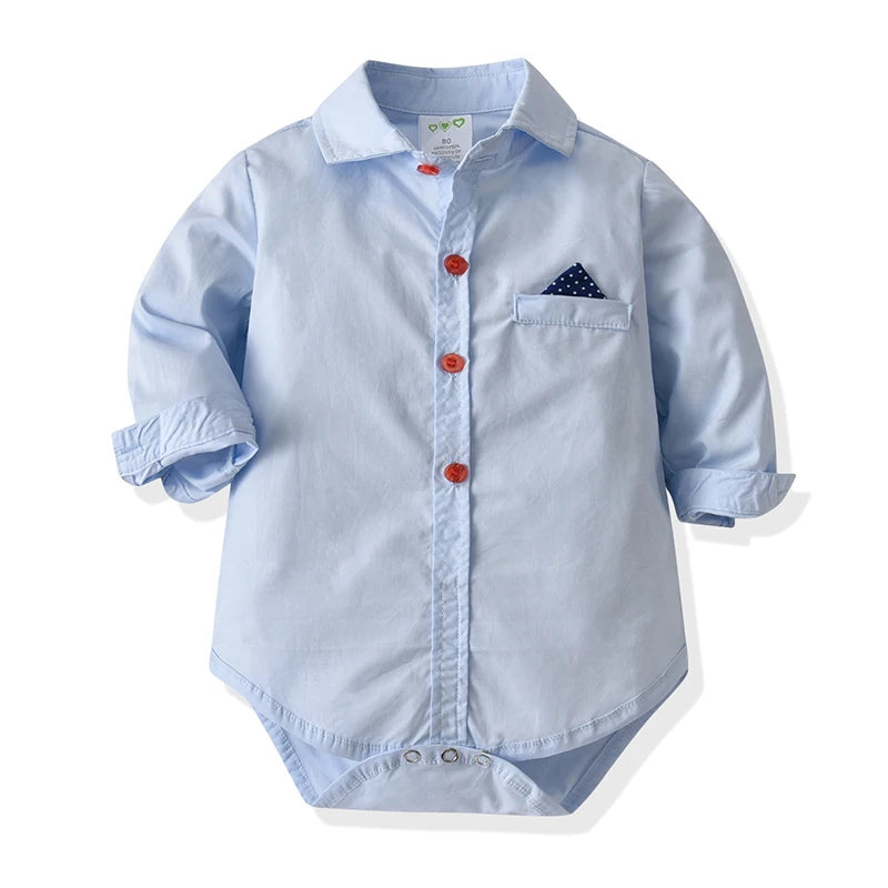 New Baby Suits Baby Boy Clothes Romper+ Suspenders Pants 2Pcs Formal Clothing Outfit Wedding Party Bow Tie Kids Birthday Dress