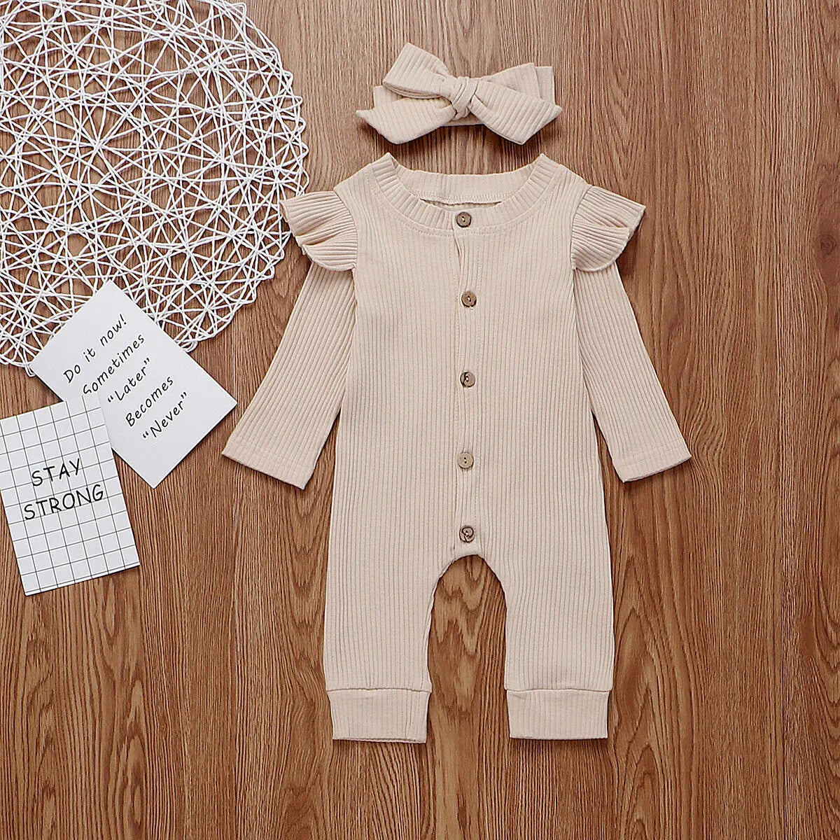Baby Clothes Knitted Cotton Romper Jumpsuit 2PCS Outfits