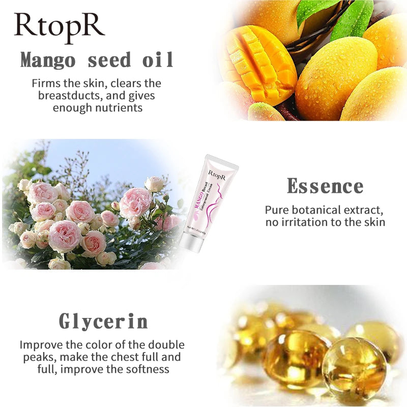 RtopR Up Size Breast Enlargement Cream Promote Female Hormones Brest Enhancement Cream Bust Fast Growth Boobs Firming Chest Care