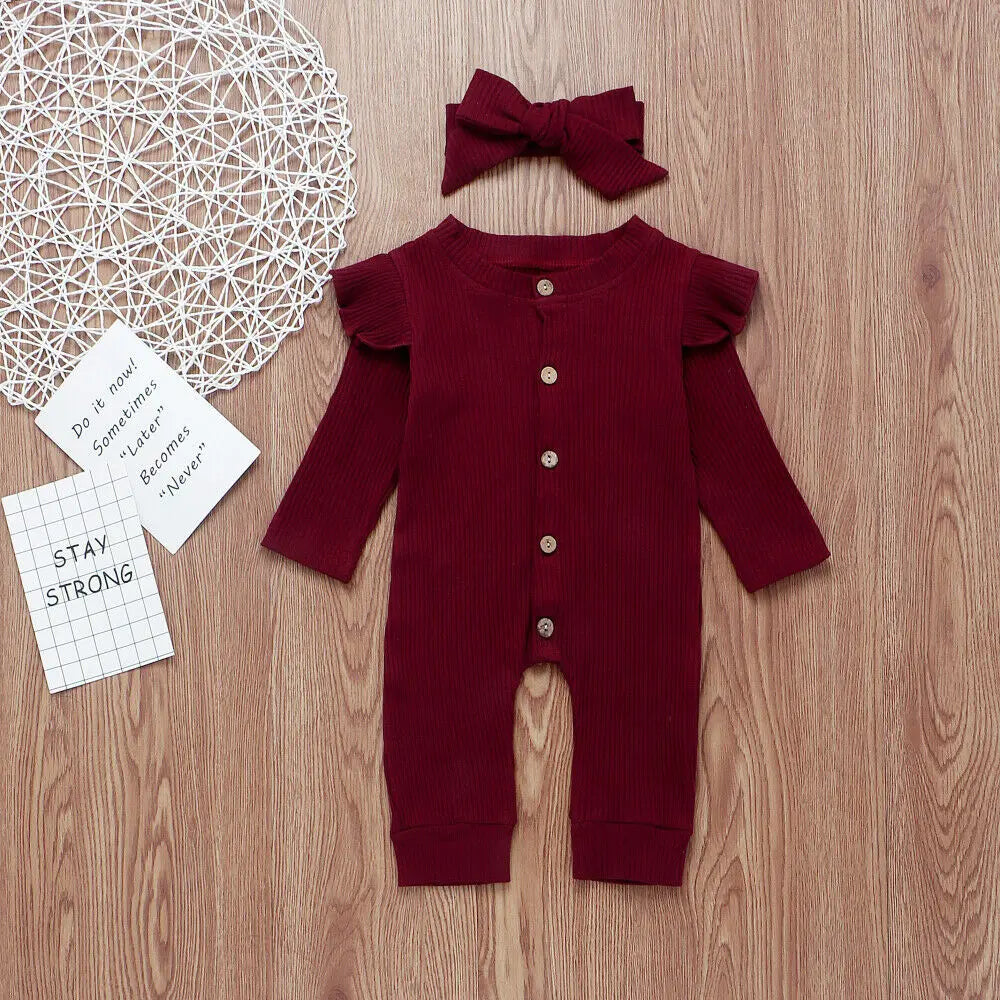 Baby Clothes Knitted Cotton Romper Jumpsuit 2PCS Outfits