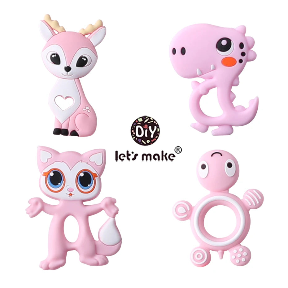 Let's Make Baby Teether 1pc Rodent Cartoon Animal Food Grade Silicone Teether BPA Free Koala Bear Teether For Teeth Tiny Rod