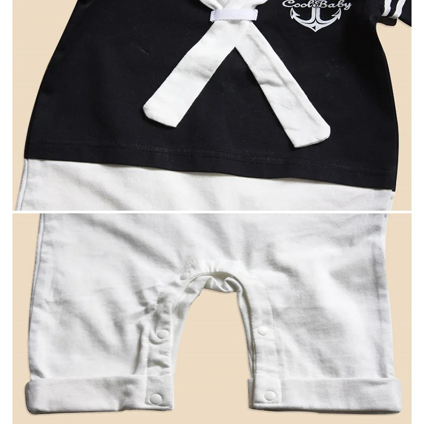 Baby Navy Sailor Newborn Clothes Baby Boys Jumpsuits100% Cotton