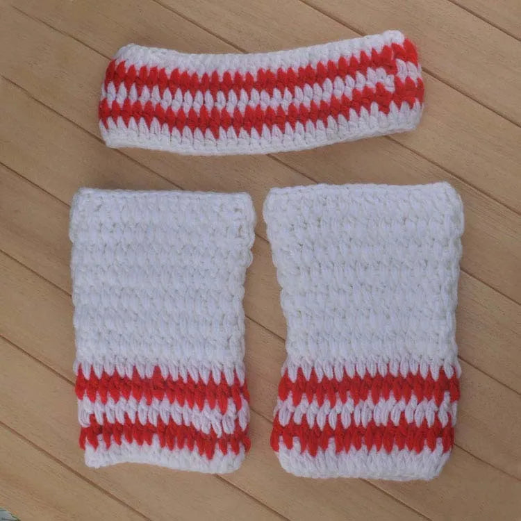 Basketball Newborn Baby Sweatband and Leg Warmers Set Crochet Sports Legwarmer Tube Socks Boy Photography Props Baby Cloth H226
