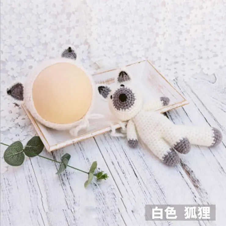 Newborn Cartoon chicken Doll Crochet Knit Accessory