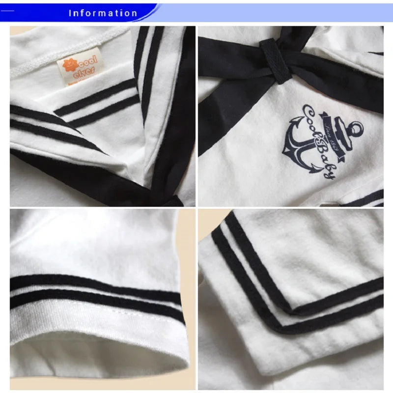 Baby Navy Sailor Newborn Clothes Baby Boys Jumpsuits100% Cotton