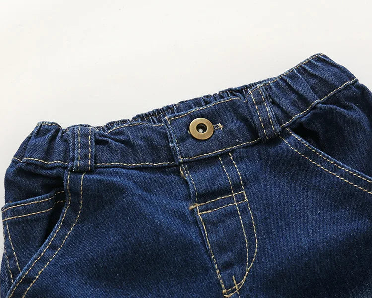 Fashion Baby Boy Clothes Set 2Pc/set T-shirt Baby Romper+ Jean Pants