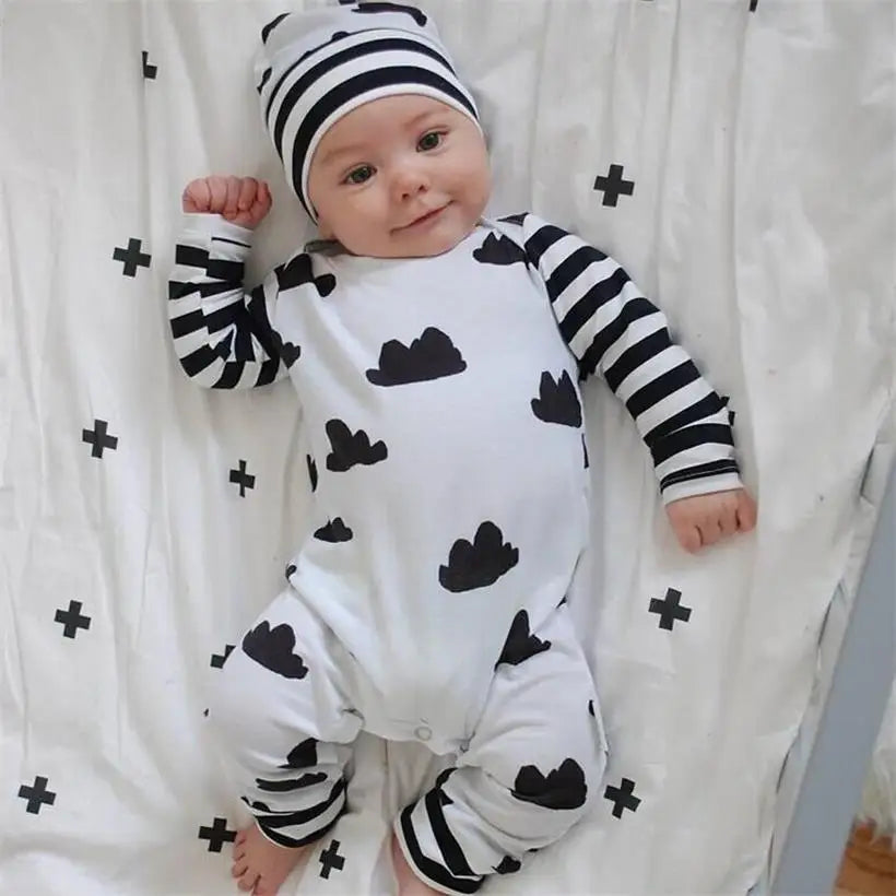 New Arrival Baby Boy Hat Suit Newborn Jumpsuits 100% Cotton