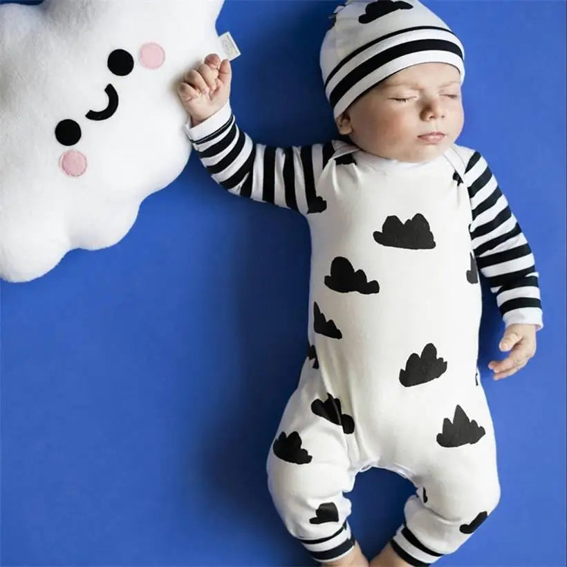 New Arrival Baby Boy Hat Suit Newborn Jumpsuits 100% Cotton