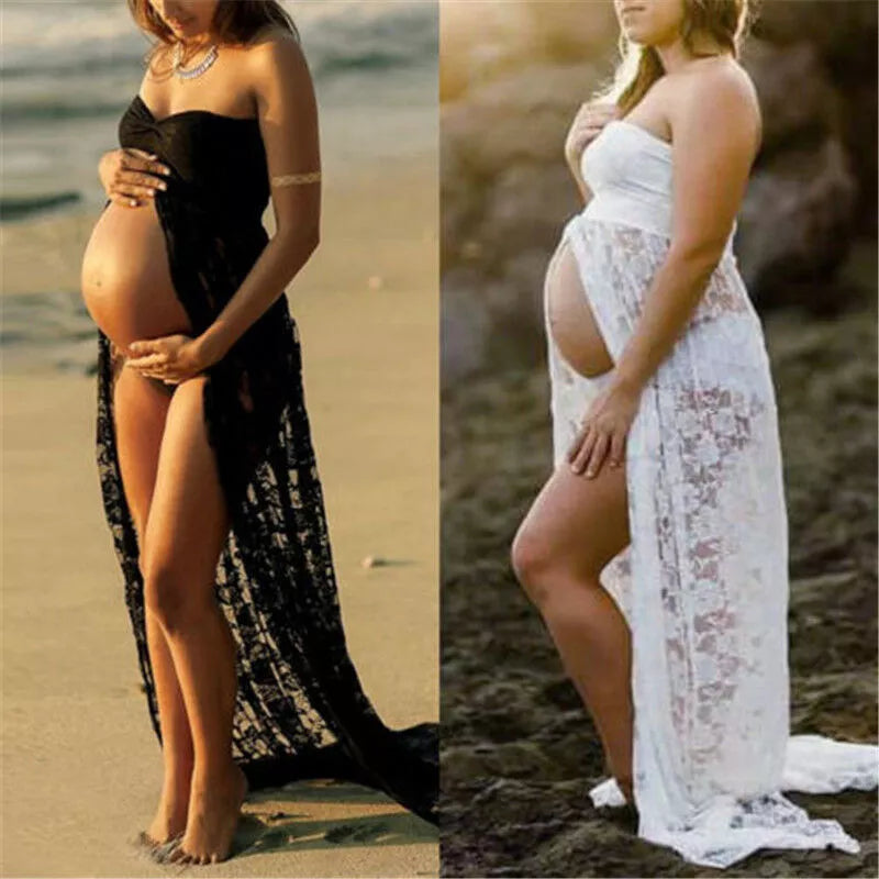 Sexy Lace Maxi Dresses Gown Pregnant Dress
