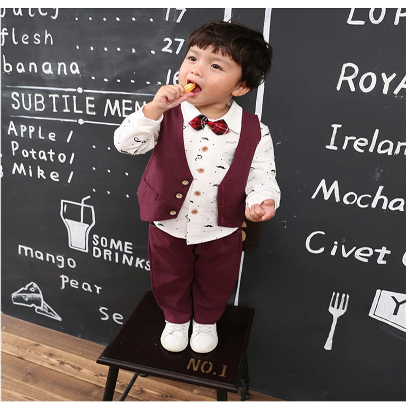 Spring 3pcs suit for babies cloth kid boy clothing sets